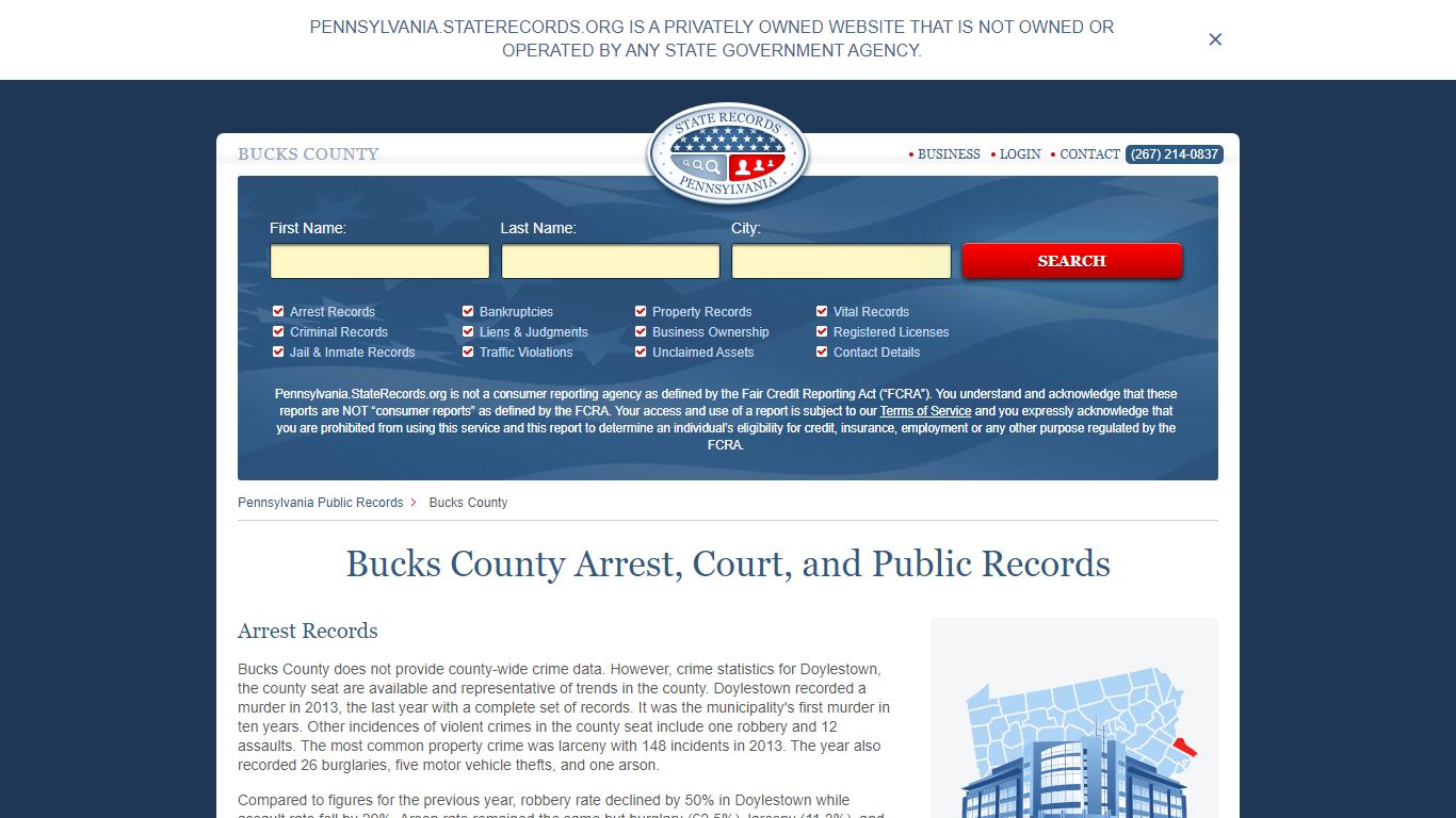 Bucks County Arrest, Court, and Public Records